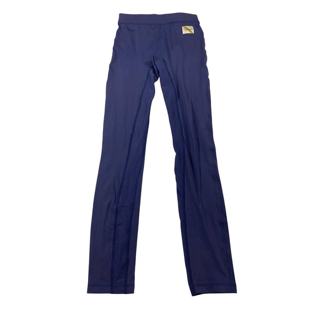 Tracksmith New England Navy Blue Running Tights Leggings Small Zipper Pocket